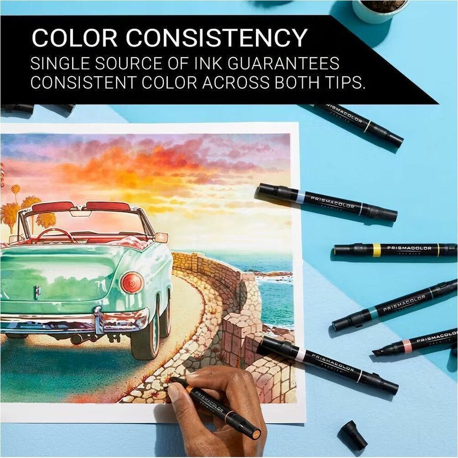 Prismacolor Premier Dual-Ended Art Marker Sets, Fine and Chisel Tip