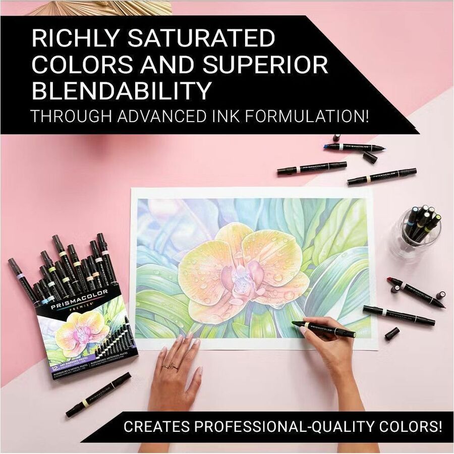 Prismacolor Premier Dual-Ended Art Marker Sets, Fine and Chisel Tip