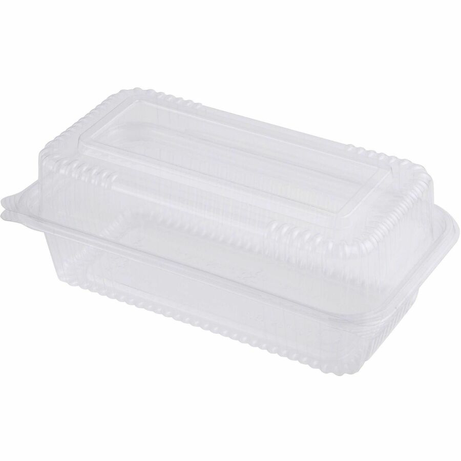 World Centric Compostable Clear Hinged Container - Food, Food Storage, Salad, Sandwich, Fruit - Clear - Polylactic Acid (PLA), Plastic Body - 200 / Carton
