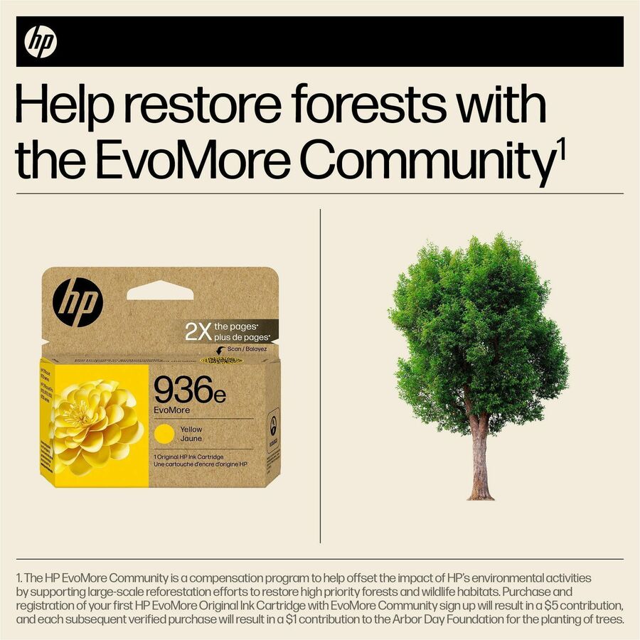 HP EvoMore 936e Original High Yield Inkjet Ink Cartridge - Yellow - 1 Each - 1650 Pages