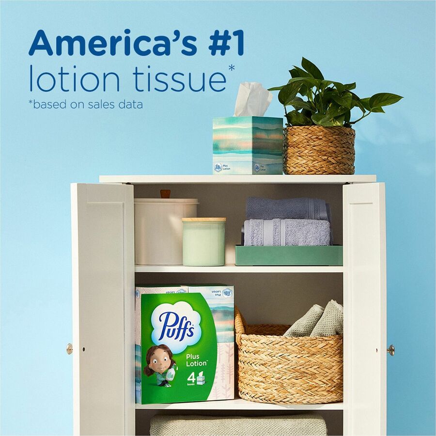 Puffs Basic Facial Tissue - Green - 124 Per Box - 1 Box