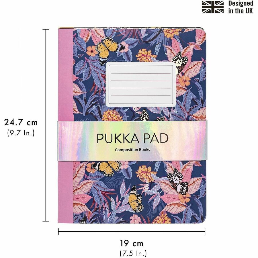 Pukka Pads - Lot de 3 cahiers de composition Bloom