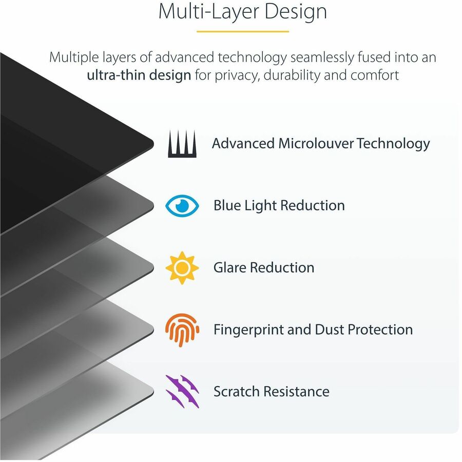 StarTech 27-inch 16:9 Computer Monitor Privacy Screen, Hanging Acrylic Filter, Monitor Protector/Shield, +/- 30 Deg., Glossy, TAA