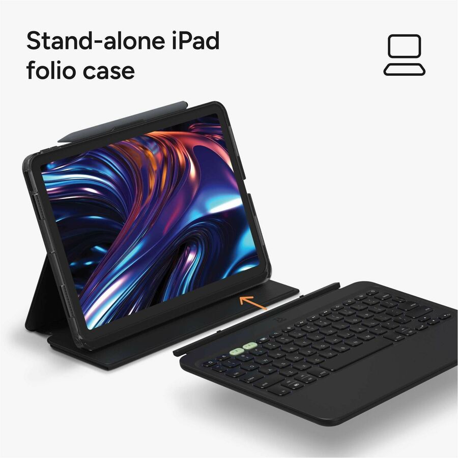 ZAGG - Étui pour clavier/housse Pro Keys 2 (Folio) pour 10,9 po à 11 po Apple iPad Air (4e g&eacute;n&eacute;ration), iPad Air (5&egrave;me g&eacute;n&eacute;ration) Tablette - Noir