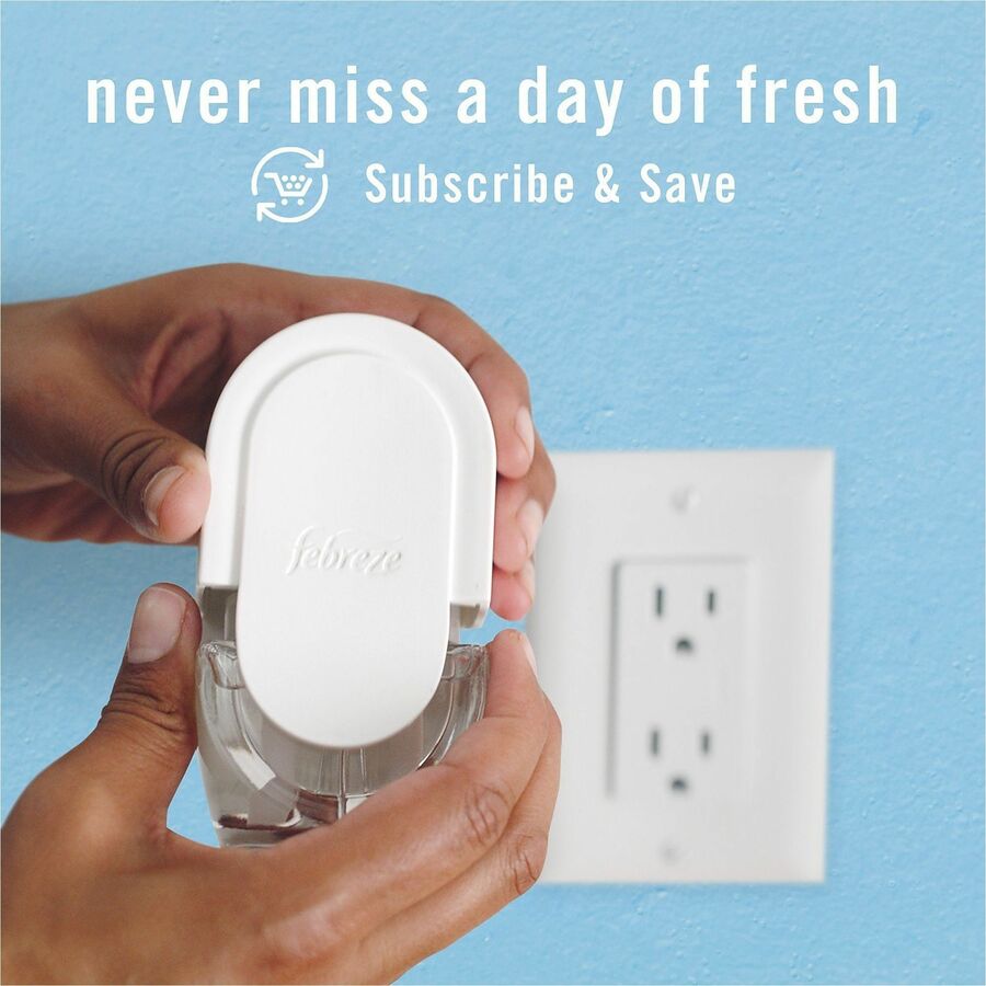 PGC16249 - Fade-Defy PLUG Air Freshener delivers first-day fresh that lasts 50 days (on low setting). Simply refill your Febreze Fade-Defy PLUG with these scent-refill packs, plug in to any outlet in high-traffic areas and enjoy. Use to eliminate unpleasant odors and refresh kitchens, bathrooms and more.
