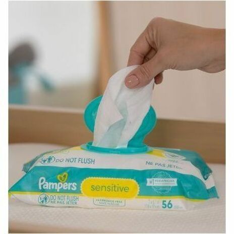 Pampers Baby Wipes Sensitive - Unique Softgrip Texture - White - 1 / Carton