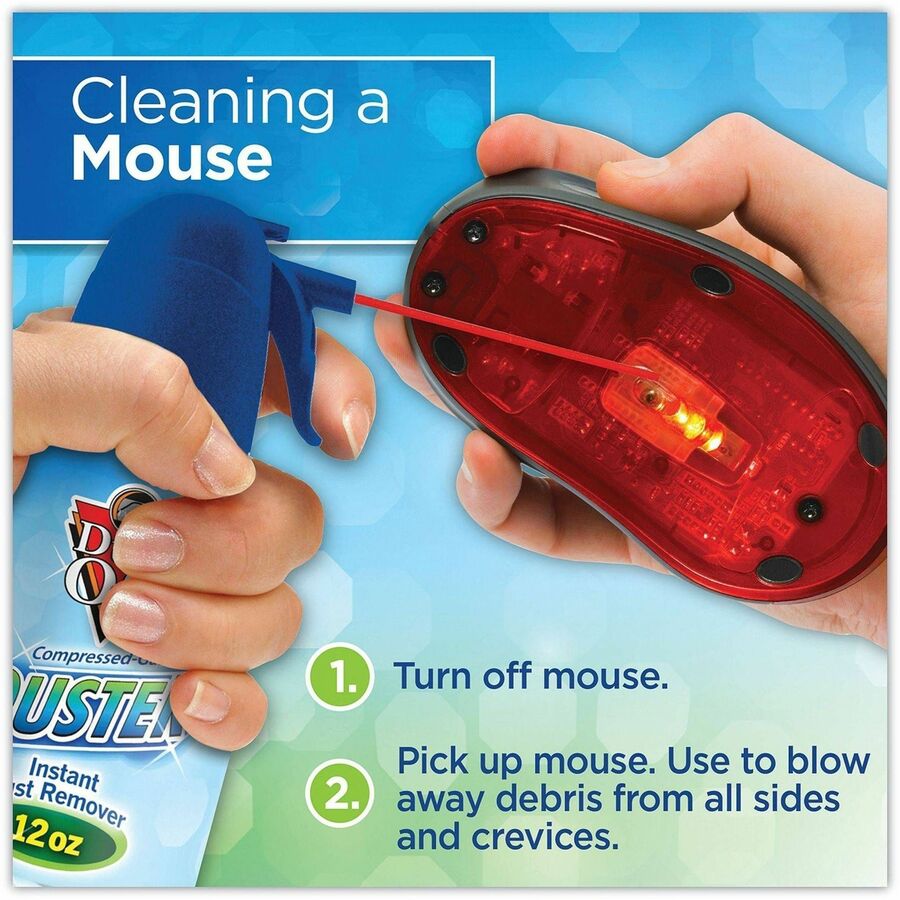 Dust-Off Compressed-Gas Duster - For Office, Keyboard, CPU, Notebook, Desk, Home, Window - 1 Each