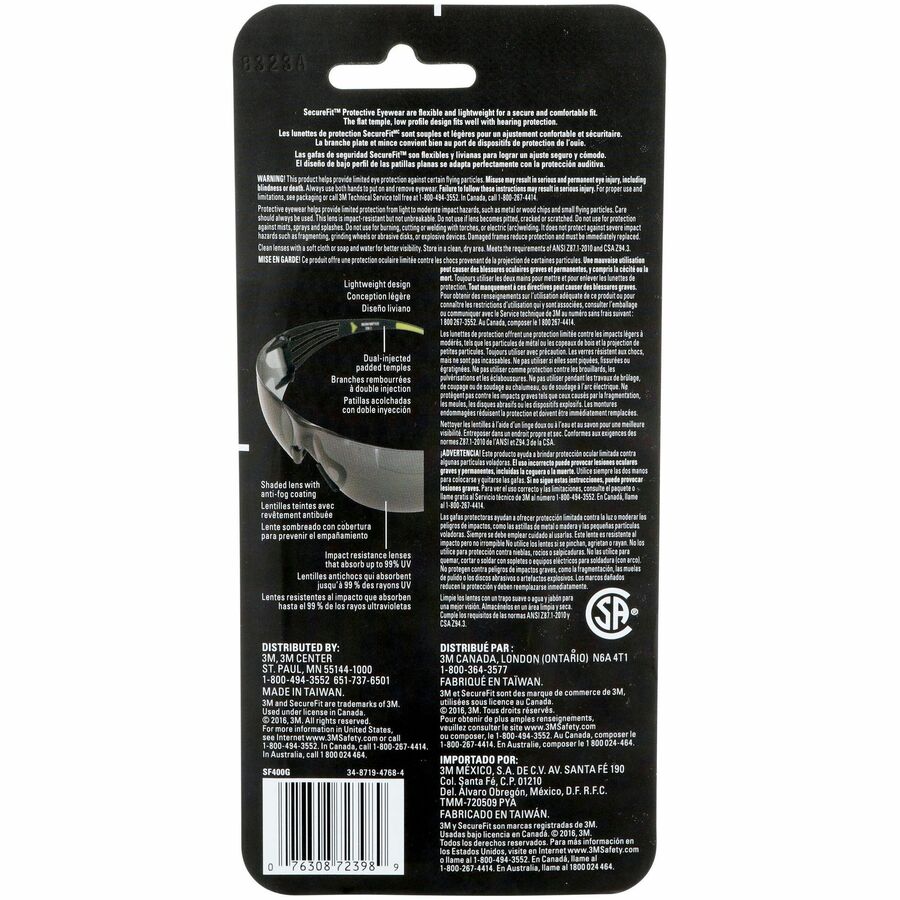 3M - Lunettes de s&eacute;curit&eacute; SecureFit Pro