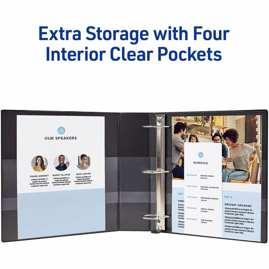 Avery® One Touch Heavy-Duty View Binder - 2" Binder Capacity - 540 Sheet Capacity - 2 4/5" Spine Width - 2" Ring - Fastener: D-Ring - Pocket: 4, Internal - Linen pattern - Red - Recycled - Heavy Duty, One Touch Ring, Long Lasting, Tear Resistant, Spli