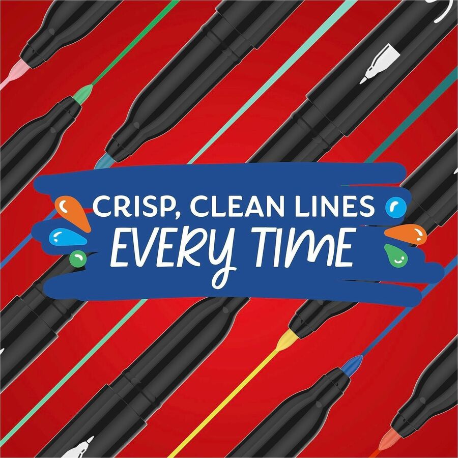 Sharpie Creative Markers - Fine Marker Point - Assorted Ink - Water Based, Acrylic Based - Glass, Art, Coloring - 2 / Pack