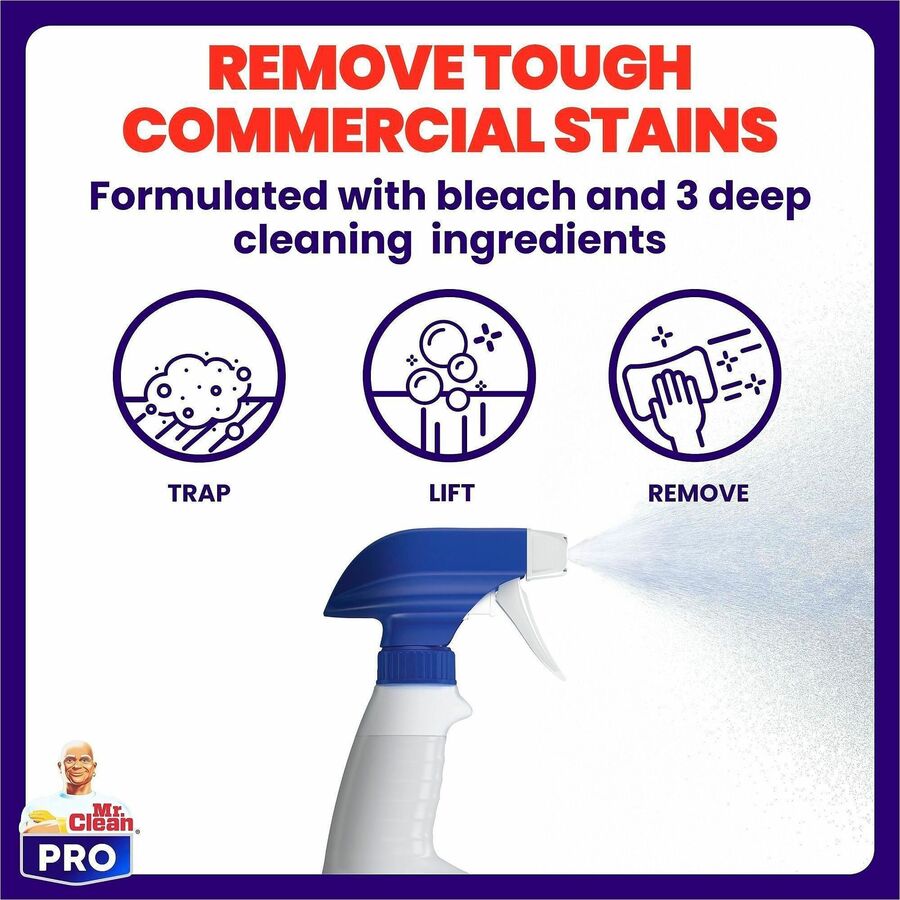 Mr. Clean Deep Cleaner with Bleach - For Multi Surface, Multipurpose - Ready-To-Use - Liquid, Spray - 32 fl oz (1 quart) - Recommended For: Soil Remover, Grime Remover, Mold Remover, Stain Remover, Odor Remover - Alkylphenols-free, Benzene-free, Lead-free