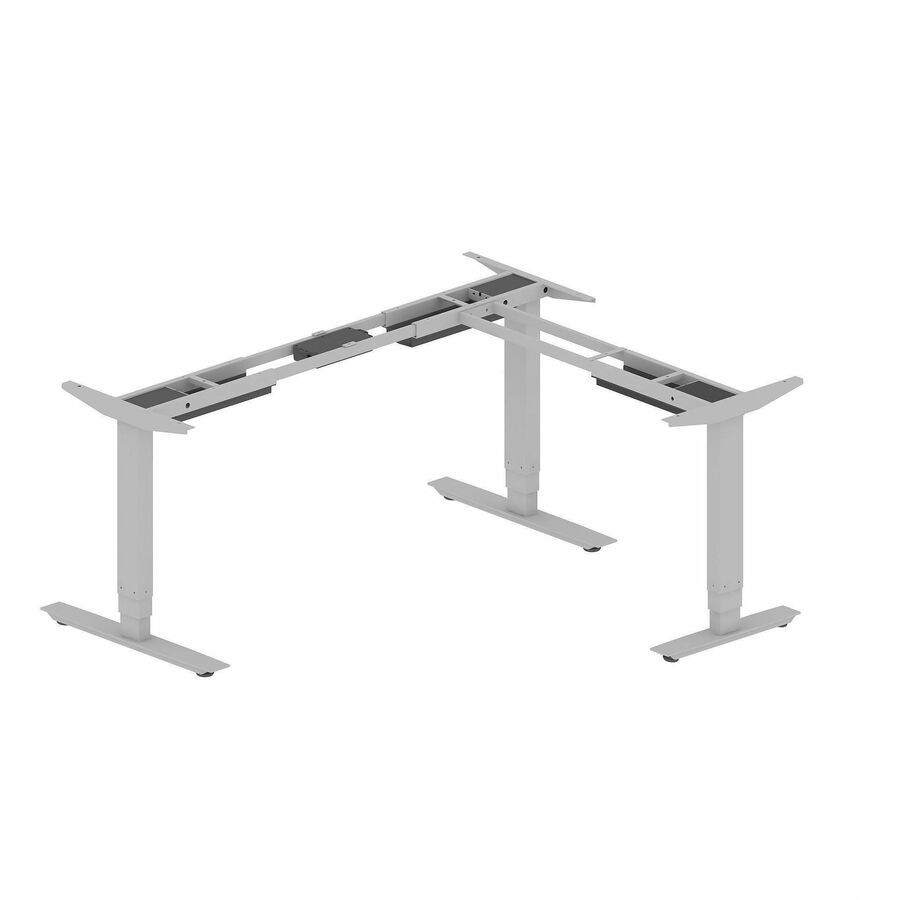 Lorell Sit-Stand 3rd-Leg Base - Silver Base - 2 Tier(s) - 275 lb Capacity - Height Adjustable - 3-Stage - 45" Height - Workstation - Assembly Required - Metal Frame Material - 1 Each