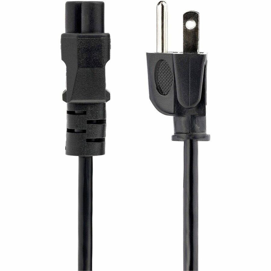 StarTech.com 6 ft Laptop Power Cord NEMA 5-15P to C5 - For Monitor, Notebook, Printer, Scanner - 125 V AC / 10 A - Black - 6 ft Cord Length - NEMA 5-15P / IEC 60320 C5 - North America - 1 Each