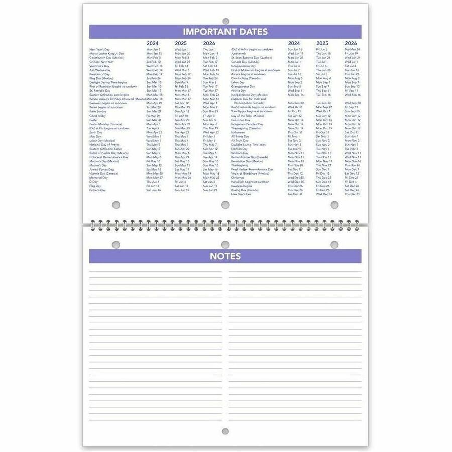 At-A-Glance Desk Wall Calendar - Small Size - Julian Dates - Monthly - 12 Month - January 2024 - December 2024 - 1 Month Single Page Layout 1 Month Double Page Layout - 11" x 8 1/2" White Sheet - 1.50" x 1.25" Block - Wire Bound - Desktop - White - Paper 