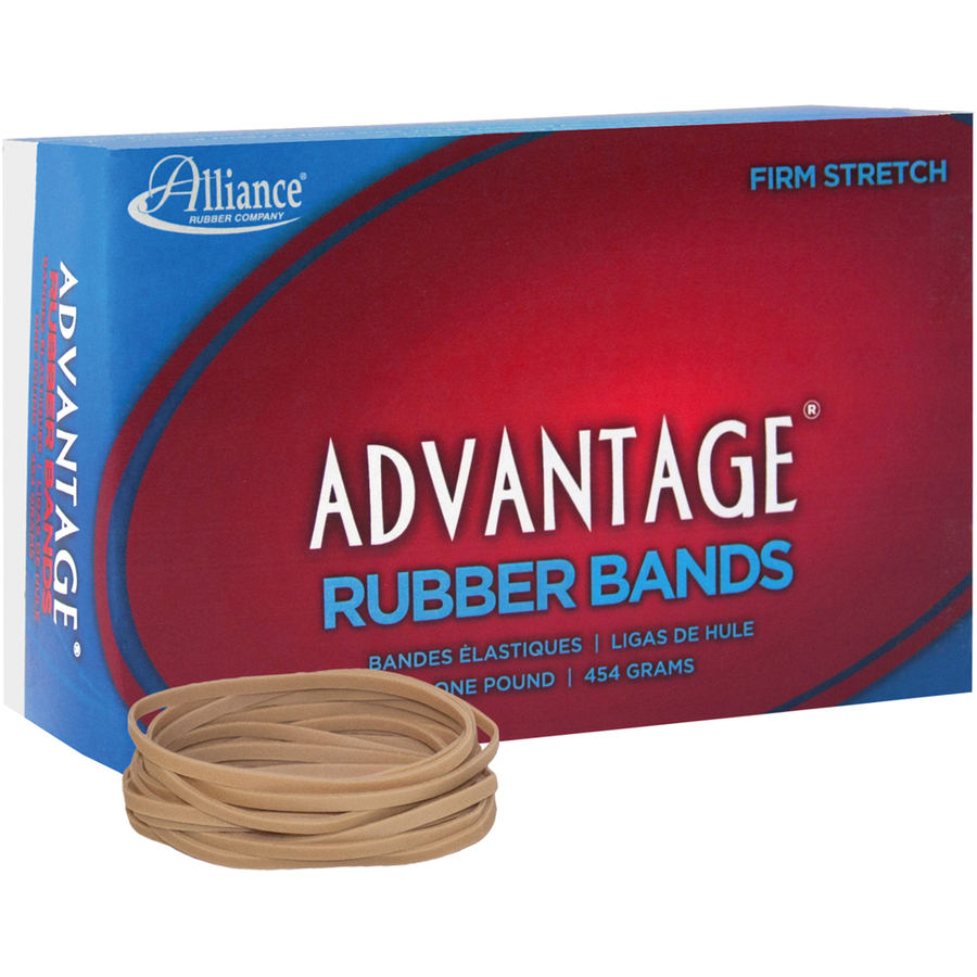 Alliance Rubber 26335 Advantage Rubber Bands - Size #33 - Approx. 600 Bands - 3 1/2" x 1/8" - Natural Crepe - 1 lb Box