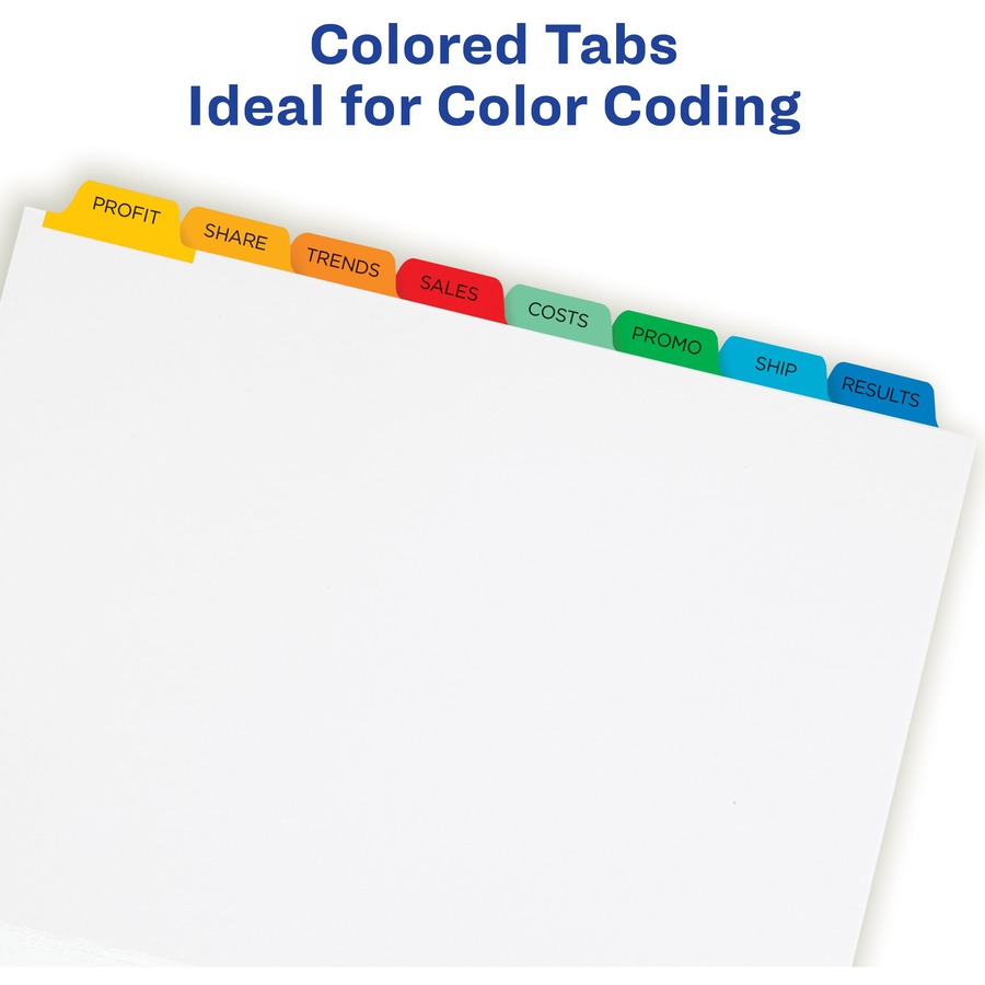 Avery® Index Maker Index Divider - 40 x Divider(s) - 8 - 8 Tab(s)/Set - 8.5" Divider Width x 11" Divider Length - 3 Hole Punched - White Paper Divider - Multicolor Paper Tab(s) - 5 / Set