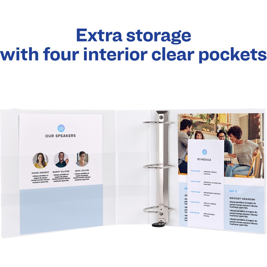 Avery® Heavy-Duty View White 3" Binder (79193) - Avery® Heavy-Duty View 3 Ring Binder, 3" One Touch EZD® Rings, 3.5" Spine, 1 White Binder (79193)