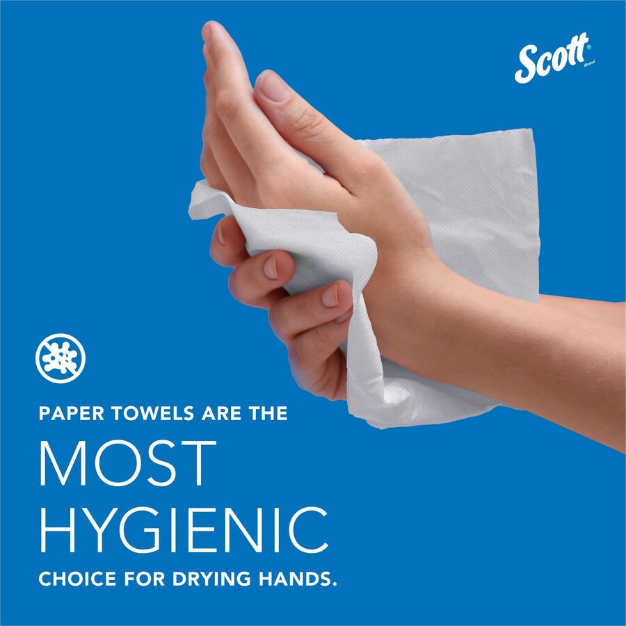 Scott Essential Universal Hard Roll Towels with Absorbency Pockets - 8" x 400 ft - White - Paper - 12 / Carton