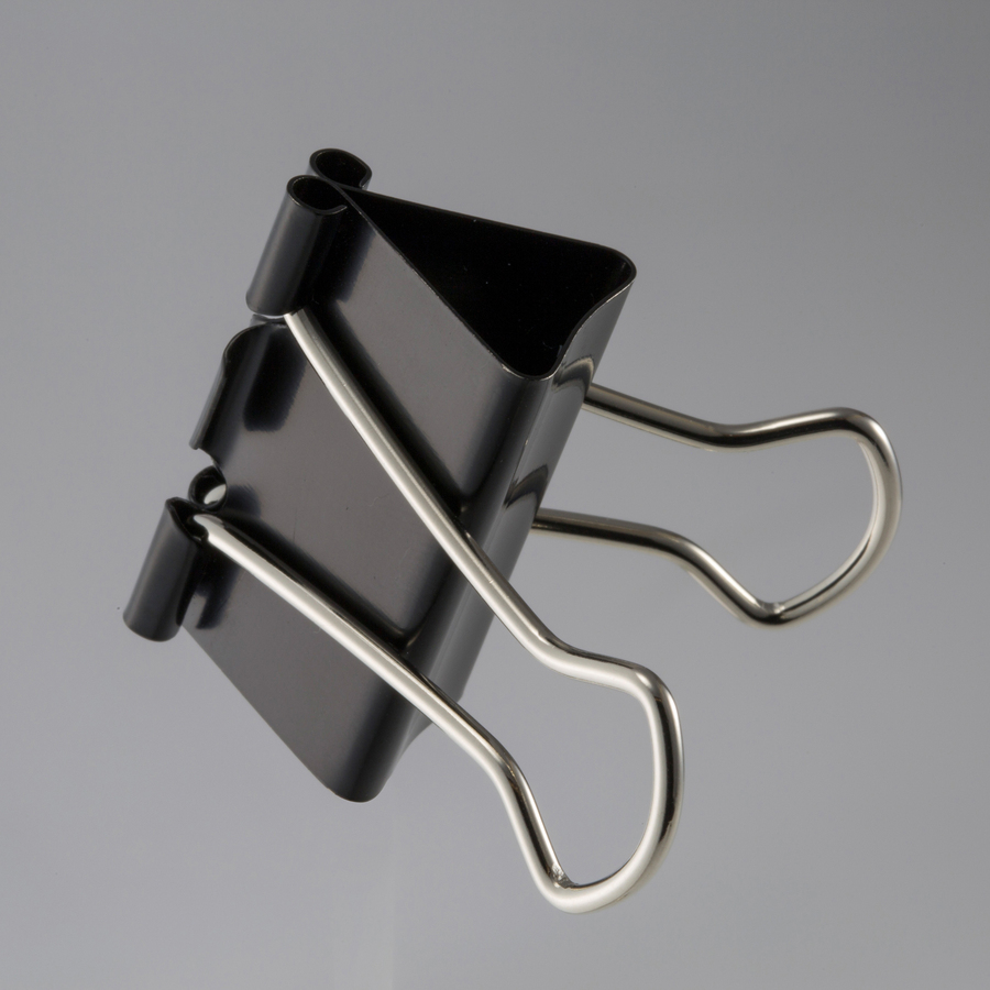 Officemate Binder Clips - Medium - 2.4 Width - 0.62 Size Capacity - for  File - Corrosion Resistant, Durable - 12 / Box - Black - Servmart