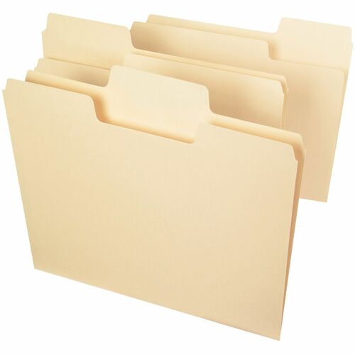 Smead SuperTab File Folders, 1/3 Cut Top Tab, Letter, Manila, 100