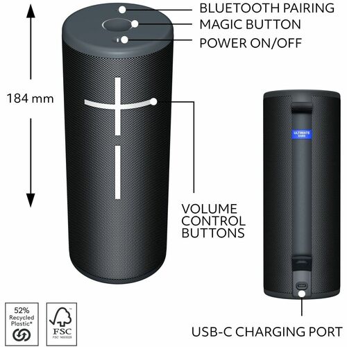 Logitech Ultimate Ears Boom 4 Portable Waterproof Speaker, 147