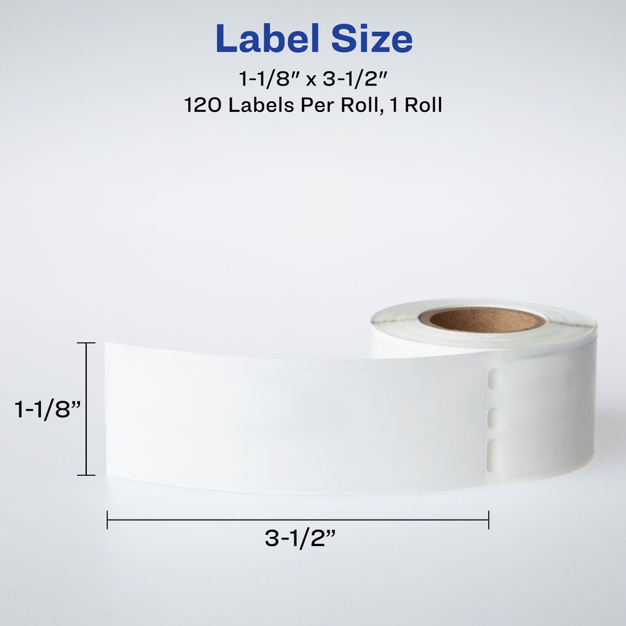 Avery® Direct Thermal Roll Multipurpose Labels - 3 1/2" Width x 1 1/8" Length - Permanent Adhesive - Rectangle - Direct Thermal - Clear - Film - 120 / Sheet - 1 Total Sheets - 120 Total Label(s) - 120 / Box - Water Resistant