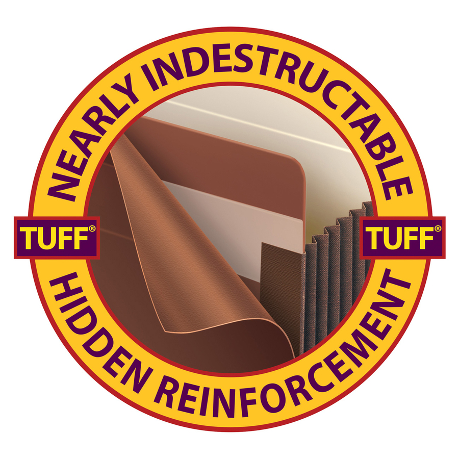 Smead TUFF Straight Tab Cut Letter Recycled File Pocket - 8 1/2" x 11" - 1200 Sheet Capacity - 5 1/4" Expansion - Redrope - Redrope - 30% Recycled - 10 / Box