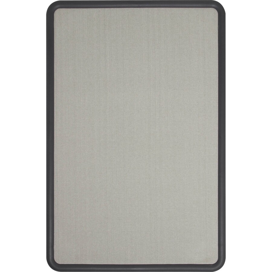 Quartet Contour Bulletin Board - 24" (609.60 mm) Height x 36" (914.40 mm) Width - Gray Fabric Surface - Durable, Self-healing - Black Frame - 1 Each - Cork/Fabric Bulletin Boards - QRT7693G