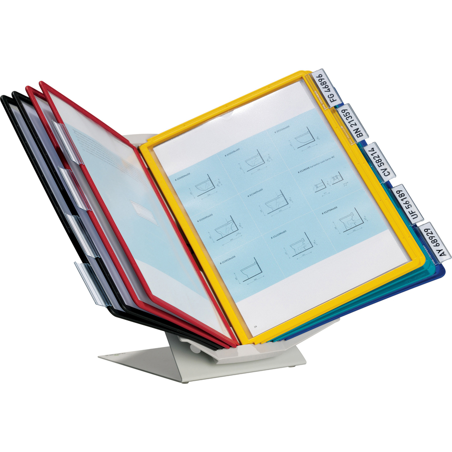 DURABLE Vario Pro Display System - Desktop - 10 Panels - Support Letter 8.50" (215.90 mm) x 11" (279.40 mm) Media - Assorted Frame, Frame, Frame, Frame, Frame - Polypropylene Panel - 1 Each - Catalog Racks - DBL551500