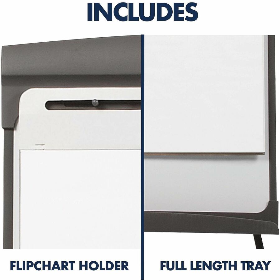 Quartet Standard Nano-Clean Magnetic Presentation Easel - 27" (2.2 ft) Width x 35" (2.9 ft) Height - White Painted Steel Surface - Graphite Frame - Vertical - Magnetic - 1 Each