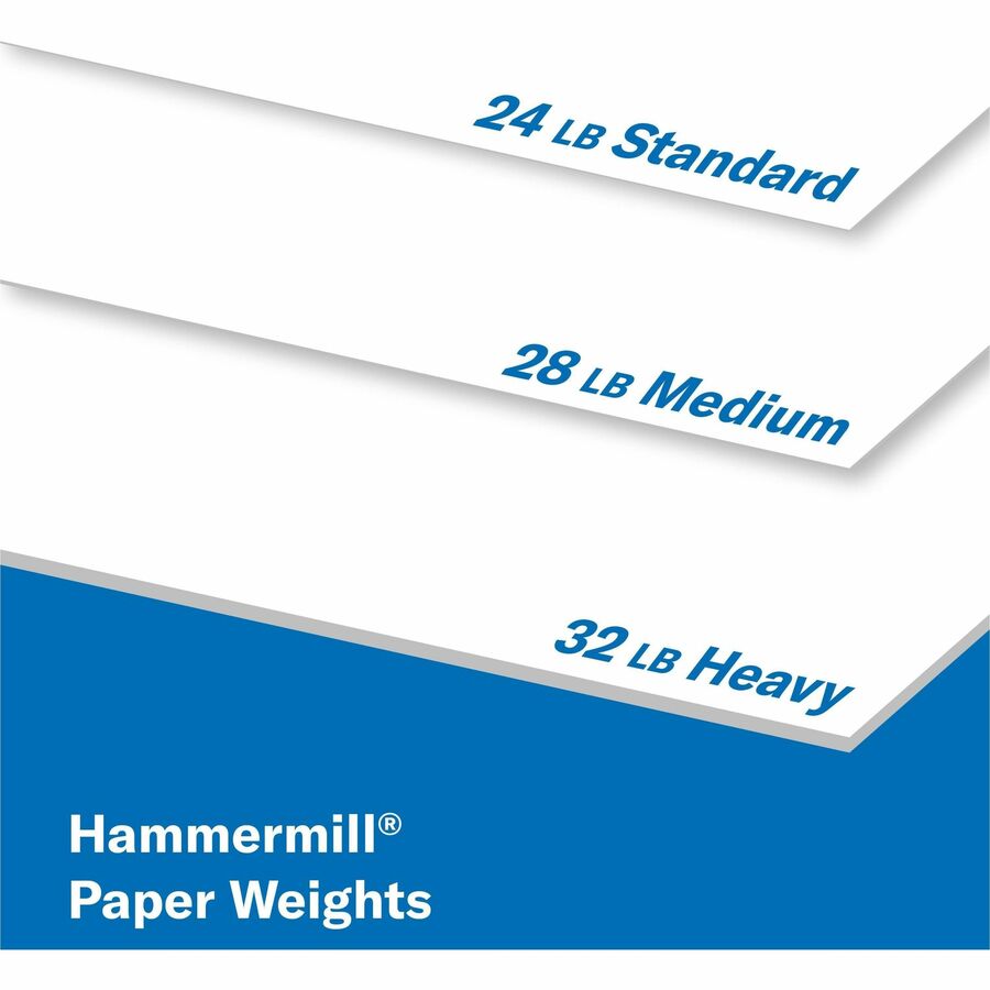 Hammermill Premium Color Copy Paper - White - 100 Brightness - Letter - 8 1/2" x 11" - 28 lb Basis Weight - 8 / Carton - 500 Sheets per Ream - High Brightness, Heavyweight - White