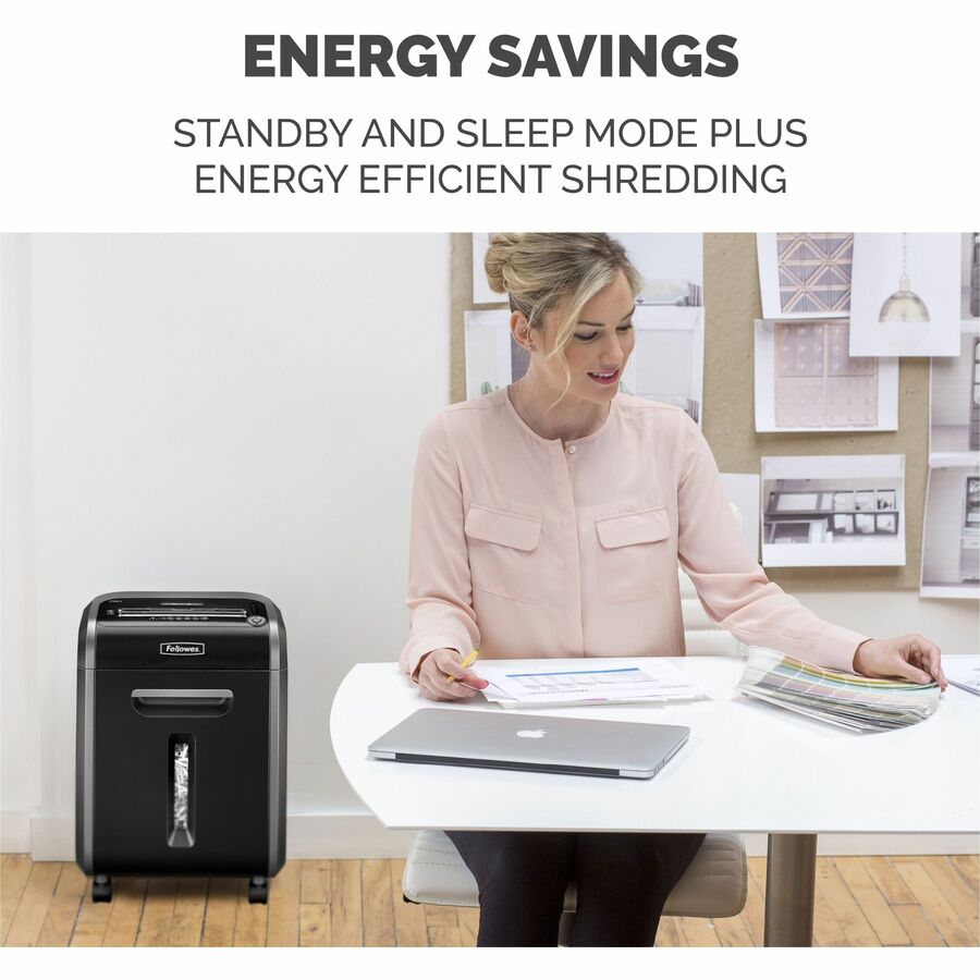 Fellowes Powershred® 79Ci 100% Jam Proof Cross-Cut Shredder - Non-continuous Shredder - Cross Cut - 16 Per Pass - for shredding Staples, Credit Card, CD, DVD, Paper Clip, Junk Mail, Paper - 0.156" x 1.500" Shred Size - P-4 - 10 ft/min - 9" Throat - 20