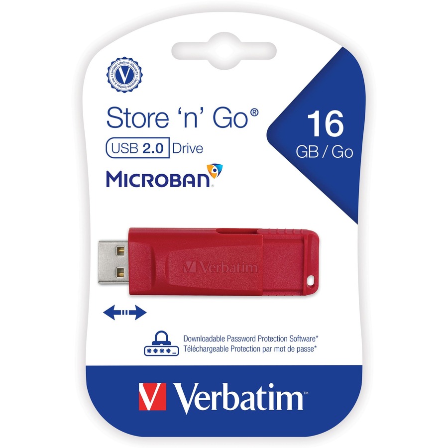 minimal Ikke nok Sway Verbatim 16GB Store 'n' Go USB Flash Drive - Red - ForMyDesk.com