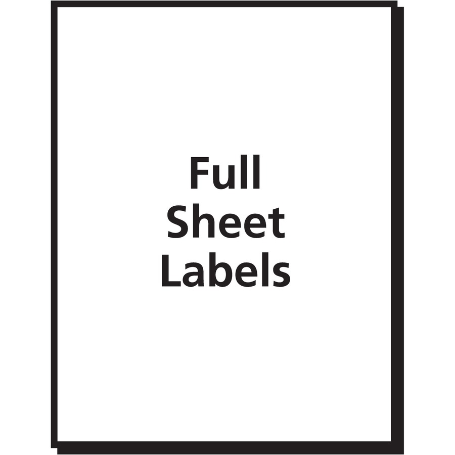 Avery® Shipping Labels, TrueBlock(R) Technology, Permanent Adhesive, 8-1/2" x 11" , 100 Labels (5165) - 8 1/2" Height x 11" Width - Permanent Adhesive - Laser - Bright White - Paper - 1 / Sheet - 100 Total Sheets - 100 Total Label(s) - 100 / Box = AVE05165