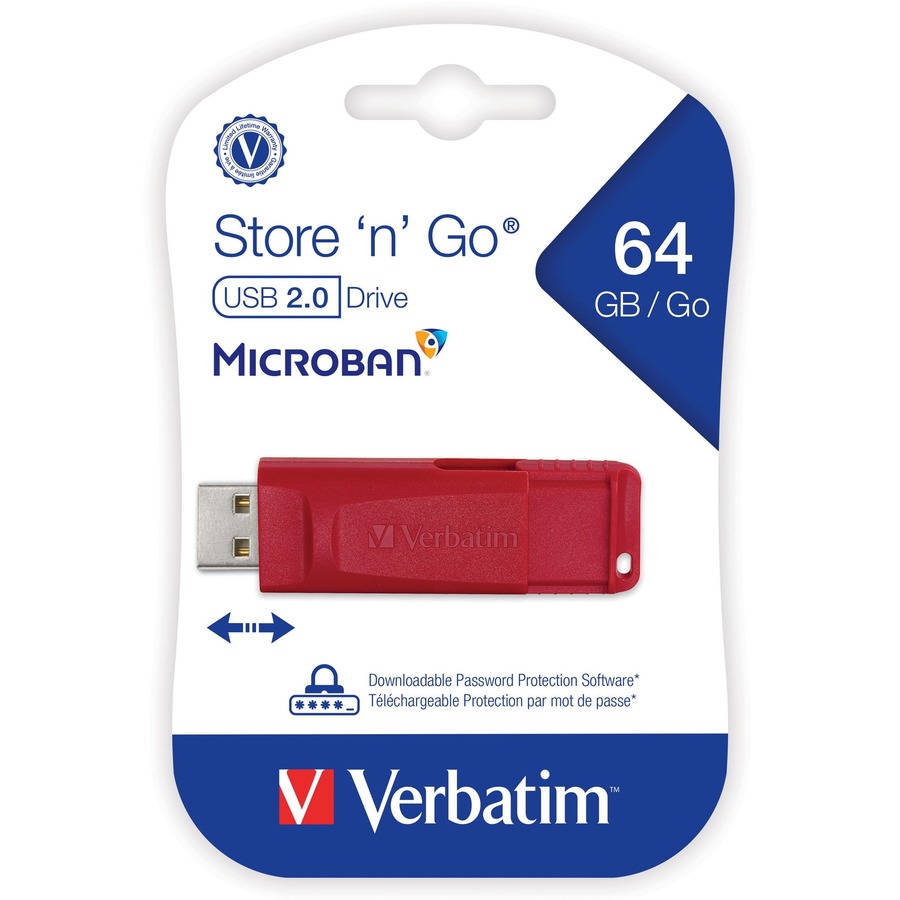 64GB Store 'n' Go&reg; USB Flash Drive - Red - 64GB - Red