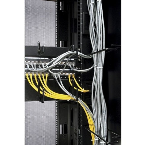 APC 2U Horizontal Cable Organizer - Cable Manager - Black - 2U Rack Height