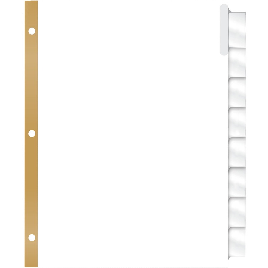 Avery® Worksaver Big Tab Insertable Indexes - 8 x Divider(s) - 8 - 8 Tab(s)/Set - 8.50" Divider Width x 11" Divider Length - 3 Hole Punched - White Paper Divider - Clear Paper, Plastic Tab(s) - Index Dividers - AVE11124