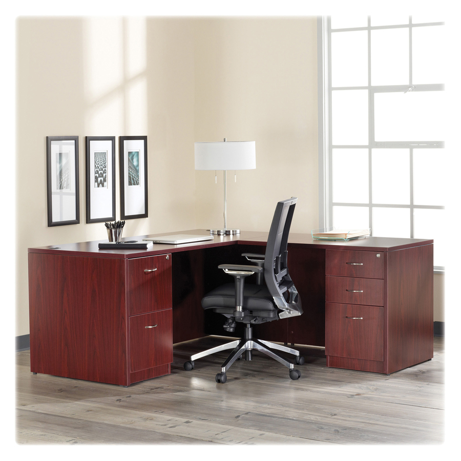 Lorell Essentials Credenza Shell - 70.9" x 23.6" x 1" x 29.5" - Finish: Laminate, Mahogany = LLR69376