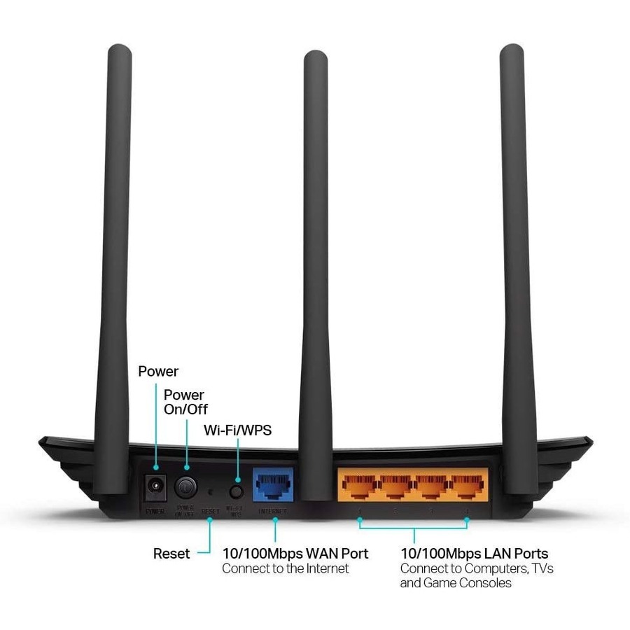 TP-LINK TL-WR940N Wireless N300 Home Router, 300Mpbs, 3 External Antennas, IP QoS, WPS Button