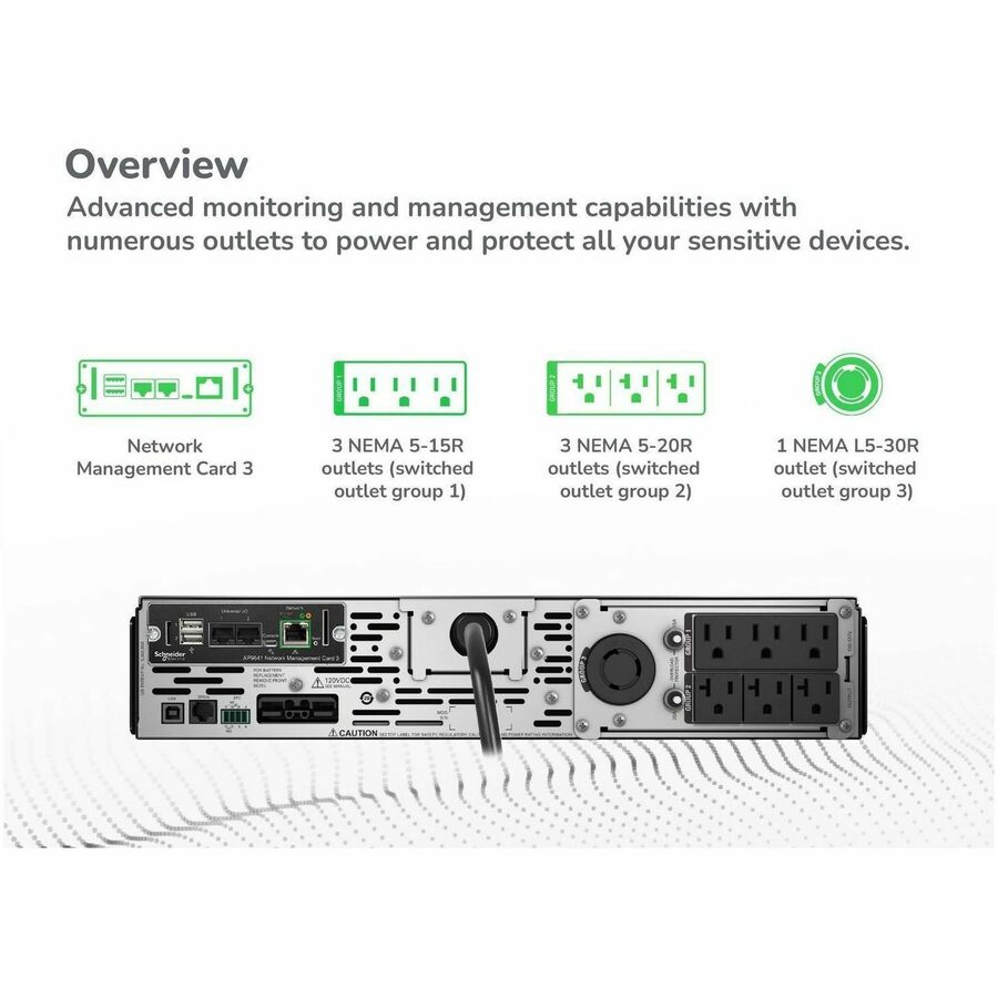 APC Smart-UPS X, Line Interactive, 3kVA, Rack/tower convertible 2U, 100V-127V, 3x 5-15R+3x 5-20R+1x L5-30R NEMA, NMC, Extended runtime, W/rail kit