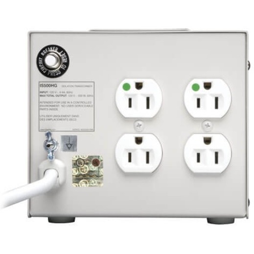 Tripp Lite by Eaton Isolator Series 120V 500W UL 60601-1 Medical-Grade Isolation Transformer with 4 Hospital-Grade Outlets