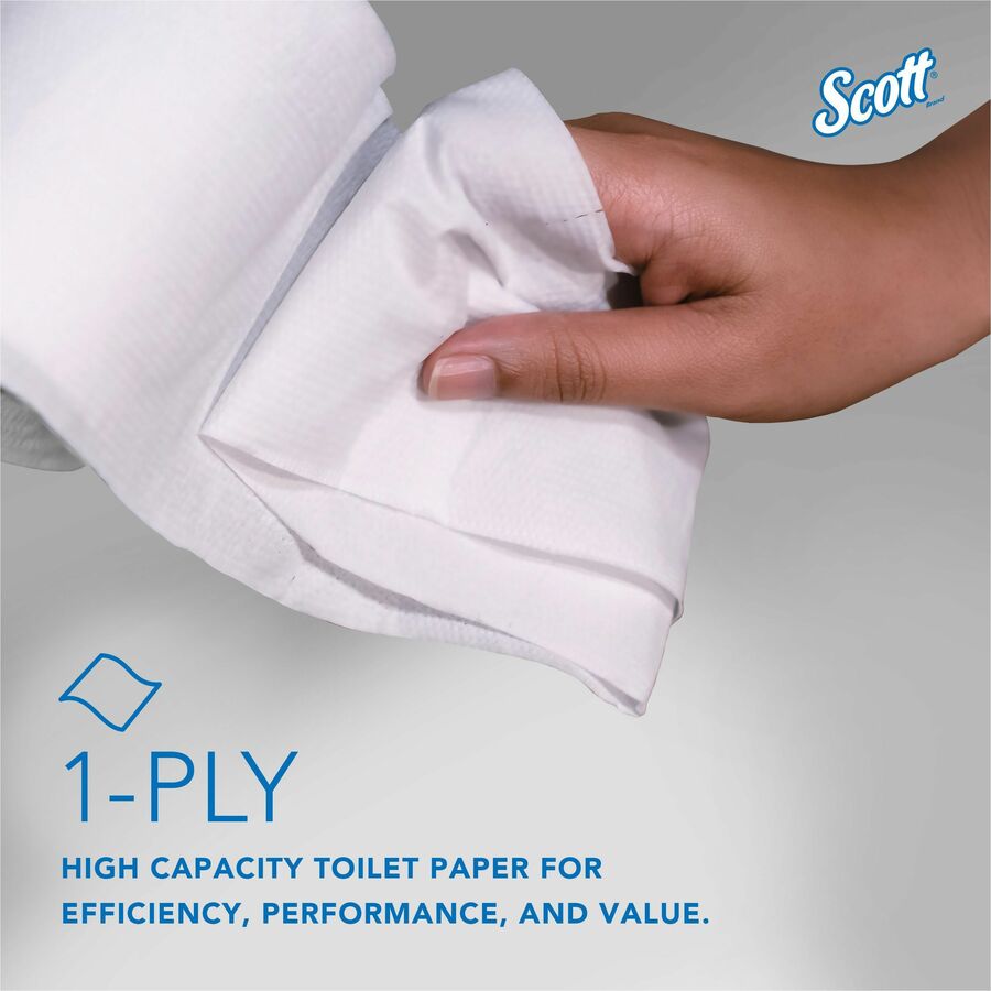 Scott Coreless High-Capacity Jumbo Roll Toilet Paper - 1 Ply - 3.78" x 2300 ft - 9" Roll Diameter - White - Fiber - 12 / Carton