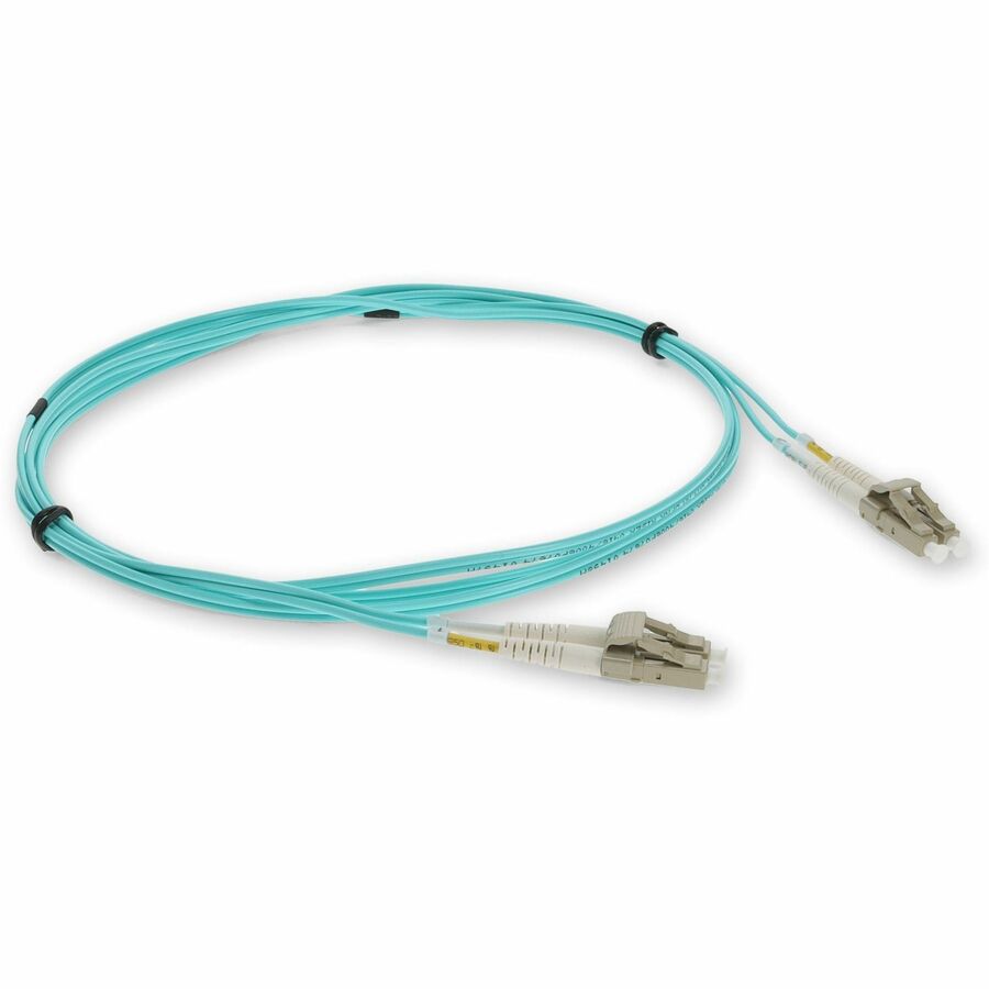 AddOn 1m LC to LC Aqua OM3 Duplex OFNR (Riser-Rated) Fiber Patch Cable