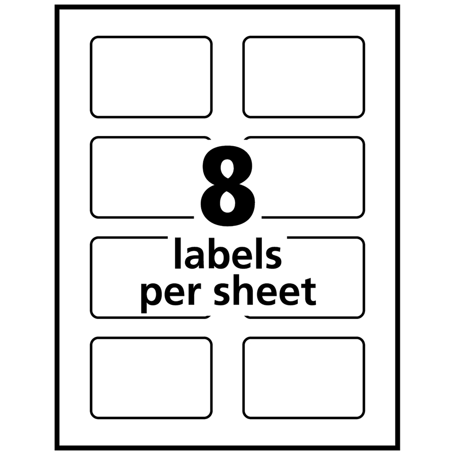 Avery® Glossy Clear Labels -Sure Feed Technology - Permanent Adhesive - Rectangle - Laser, Inkjet - Crystal Clear - Film - 8 / Sheet - 10 Total Sheets - 80 Total Label(s) - 80 / Pack - Multipurpose Labels - AVE22822