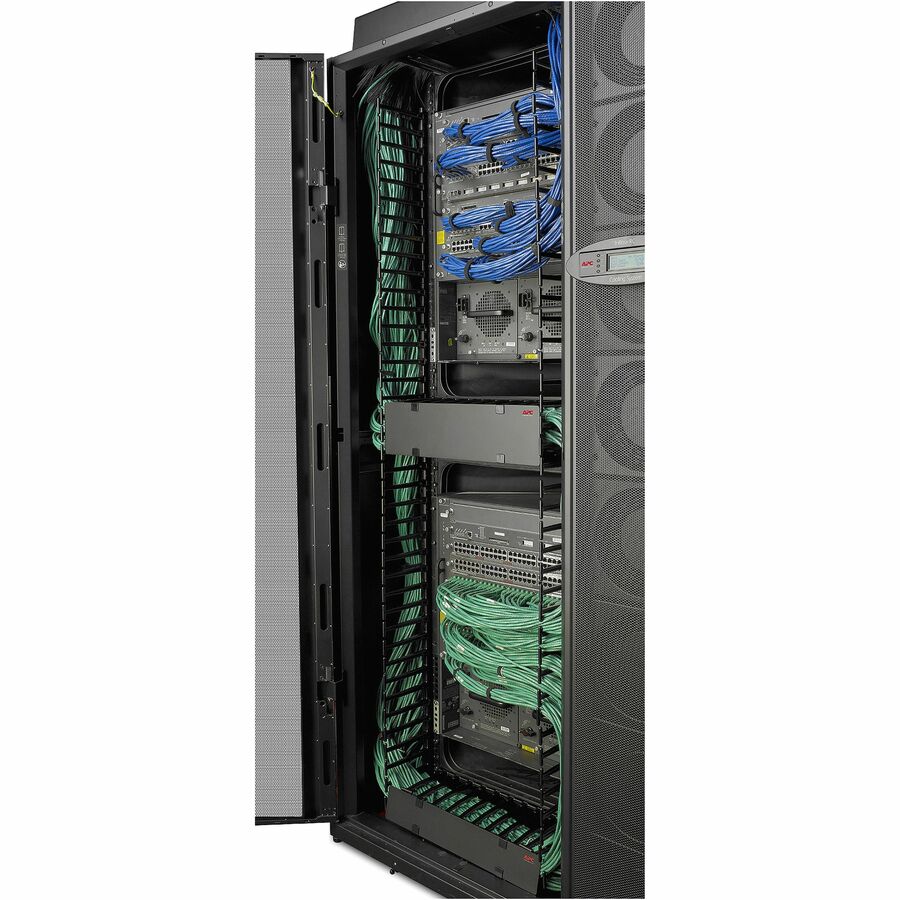APC by Schneider Electric Vertical Cable Manager for NetShelter SX Networking Enclosures (Qty 4) - Cable Pass-through - Black - 1 - 42U Rack Height - TAA Compliant