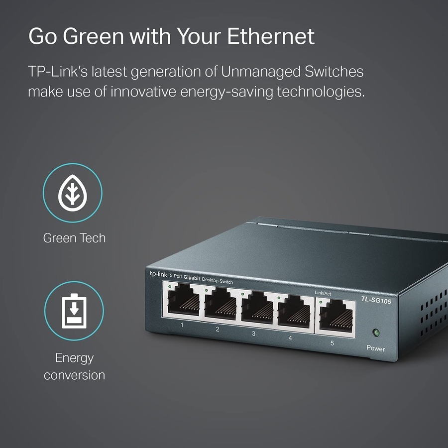 TP-LINK TL-SG105 - 5 Port Gigabit Unmanaged Ethernet Network Switch