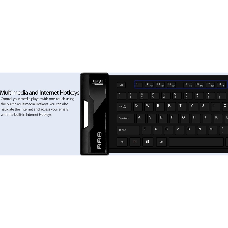 Adesso SlimTouch 232 Antimicrobial Waterproof Flex Keyboard (Full Size)