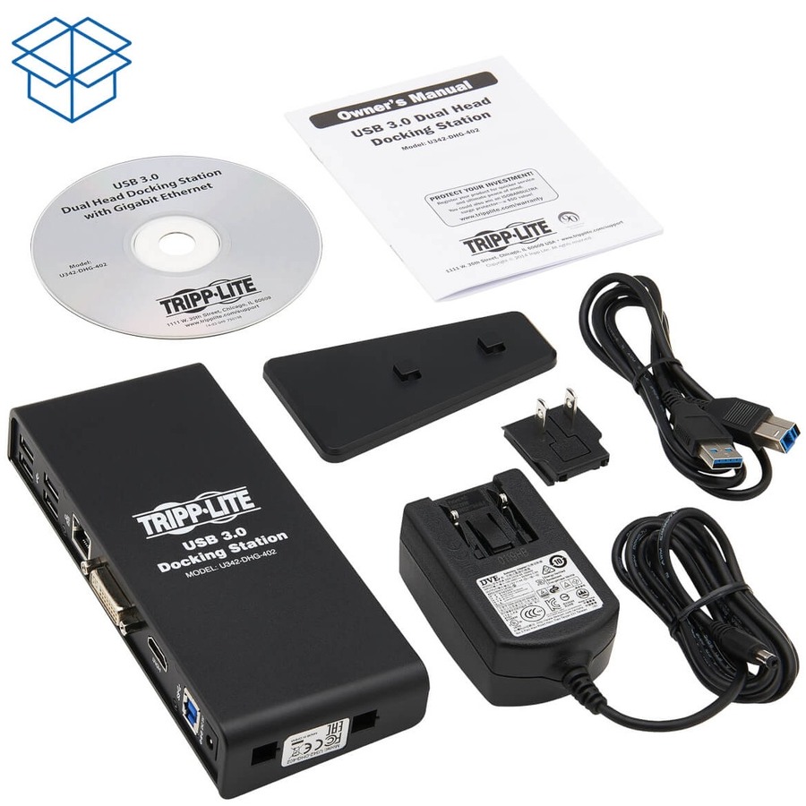 Tripp Lite by Eaton USB 3.0 Laptop Dual Head Dock Station HDMI DVI Video Audio USB RJ45 Ethernet