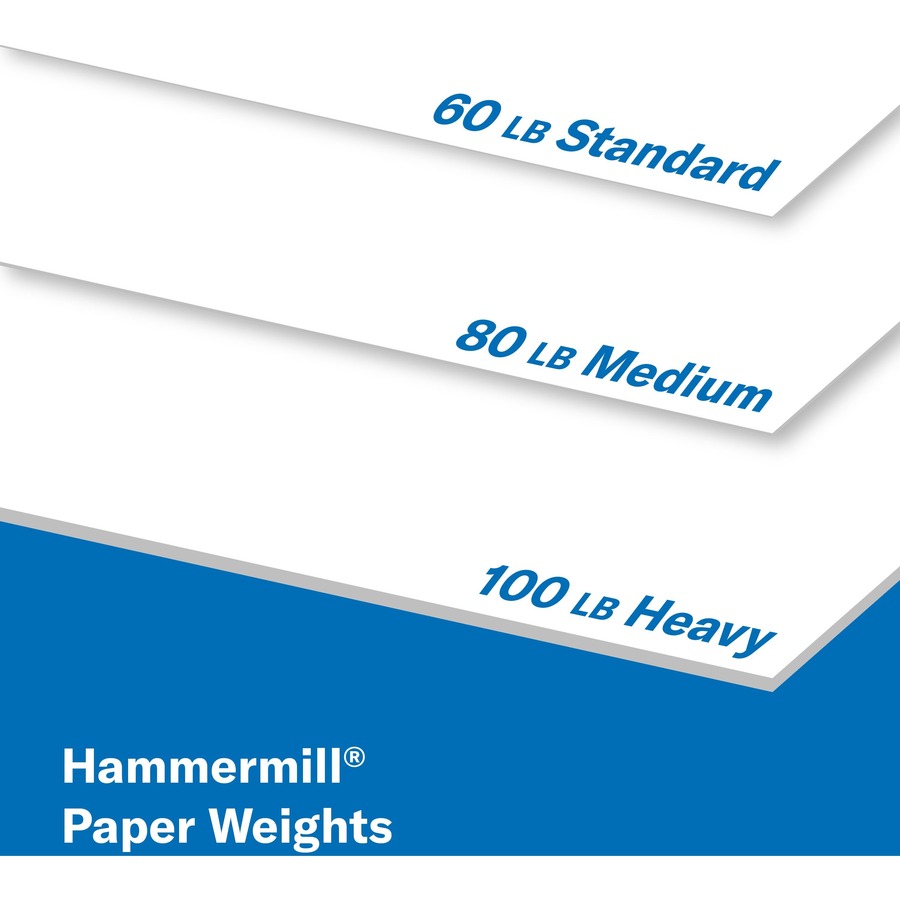 Hammermill Color Copy Cover for Color Copiers, Inkjet & Laser Printers - White - 100 Brightness - 17" x 11" - 80 lb Basis Weight - Super Smooth - 250 / Pack - Jam-free, Acid-free, Double-sided - White