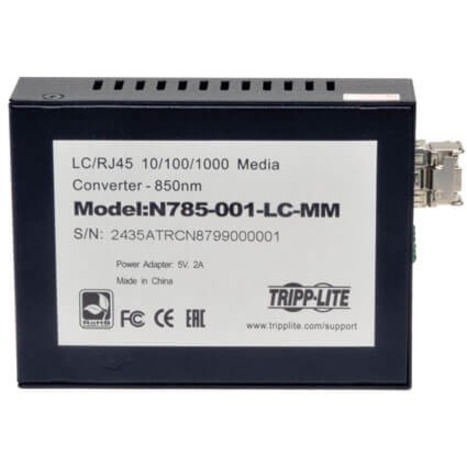 Tripp Lite by Eaton 10/100/1000 LC Multimode Fiber to Ethernet Media Converter 550M 850nm